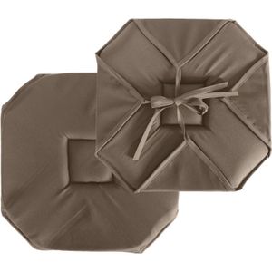 Lot de 4 Galettes de chaise en polyester 40 x 40 cm bleu caraibes Palazzo | Maisons du Monde