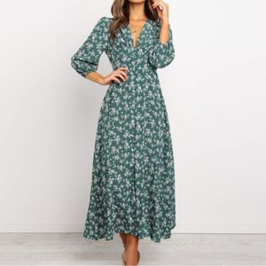 ROBE Robe pour Femme bohème Robe col V et Manches Longue