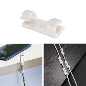 sourcing map 50pcs 30mm long Clou acier fil Cercle Plast PE Collier Clip c/âble Dia 16 mm