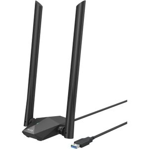 CLE WIFI - 3G BrosTrend Clé WiFi 6 USB Puissante, AX1800 Mbps Adaptateur USB WiFi Longue Portée Antenne à Gain élevé, Bi-Bande Dongle WiFi, 5G154