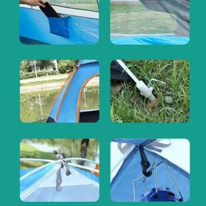 TENTE DE CAMPING VGEBY tente de camping pour 3 personnes VGEBY Tente de camping sport Portes Doubles Vert Foncé et Orange 2‑3 Personnes