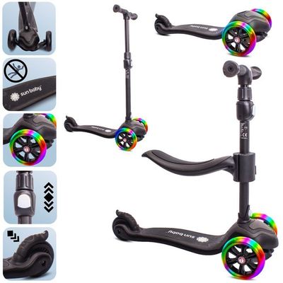 Trotinette Enfants 3 Roues Led Avec Siège Hauteur Réglable Planche À Trotinette Enfants 3 Roues Led Avec Siège Hauteur Réglable Planche À