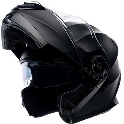MOTOBLOUZ SOYA EVO Casque de moto  avec visière solaire | Homologué ECE 22.06 | Black Mat | Casque scooter MOTOBLOUZ