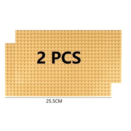 Grande Plaque De Construction 38.4 X 38.4 Cm - 2 Plaques Base Classiques Vert + Jaune Pour Blocs De Construction