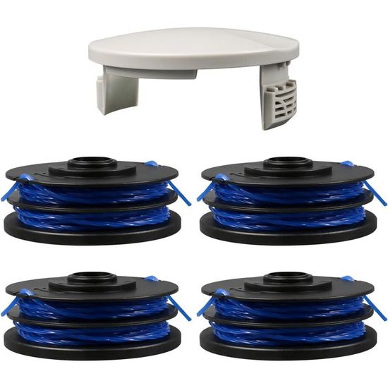 Lot de 4 bobines de fil de rechange RAC123 pour débroussailleuse
