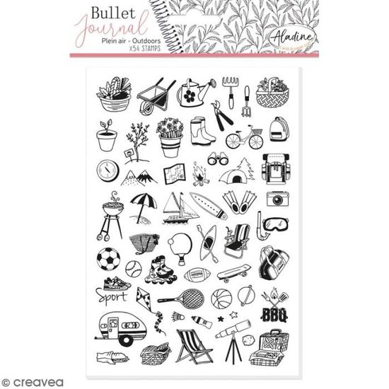 Tampons clear Stampo Bullet Journal - Activités de plein air - 54 pcs