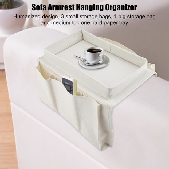 Organisateur D'Accoudoir De Canapé - Poches Pour Télécommande, Téléphone, Revue | Rangement Pratique