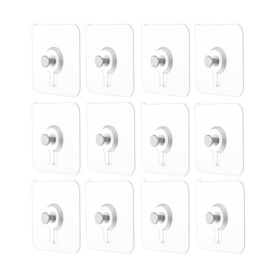 Crochets Adhésifs Pour Cadres - Lot De 20 - Transparents, Forte Adhérence - Pour Accrocher Photos, Horloges Sans Percer