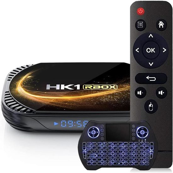 Boîtier TV Android 12 - 4 Go RAM, 128 Go ROM, 4K UHD, Wi-Fi Double Bande, Bluetooth 4.2, Avec Télécommande Souris Air Et Mini-Clavier - 3