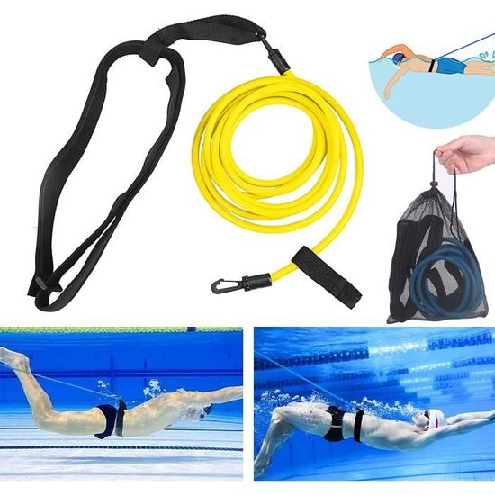 Elastique De Nage Statique Piscine Ceinture D'entraînement De Natation Avec élastiques - Harnais De Nage Statique | Résistance Réglable Pour Piscine élastique Résistance Piscine
