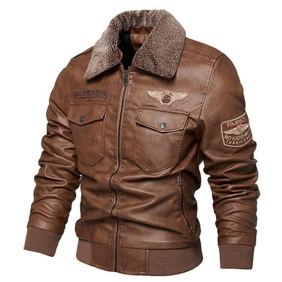 Blouson Aviateur En Cuir Noir Geox Respira Homme - Taille XL - Neuf Sans étiquettes, Fabriqué En Italie