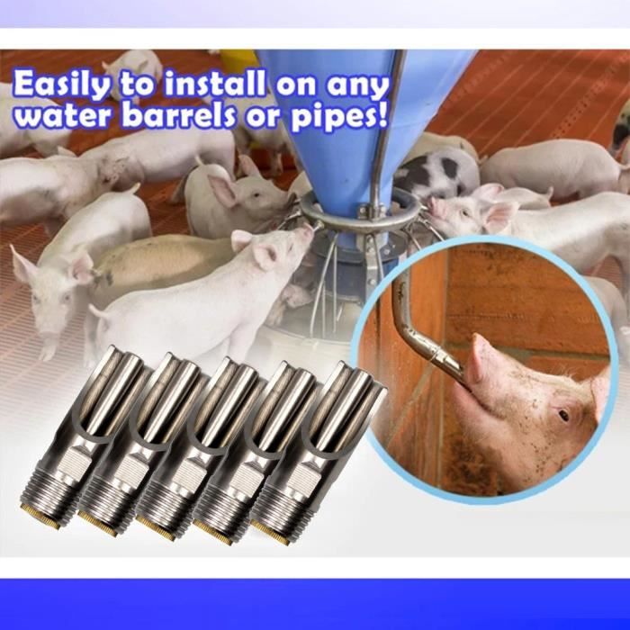 1-3 - 5PCS mamelon abreuvoir buveur automatique mouton eau porc boisson mouton chien - Noarlall 385