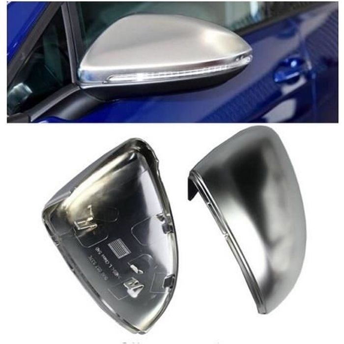 2 COQUE RETROVISEUR GRIS ALU LOOK R VW GOLF 7 A PARTIR DE 08/2012