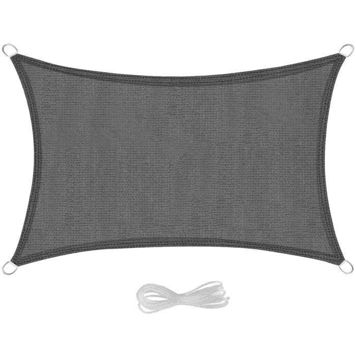 EUGAD Voile d’ombrage rectangulaire en HDPE 2x3m Sable toile solaire