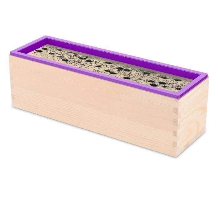 Moule à Savon Violet Boîte de Moule en Silicone Avec Pain de Savon 1,2 kg Moule Rectangulaire Froid