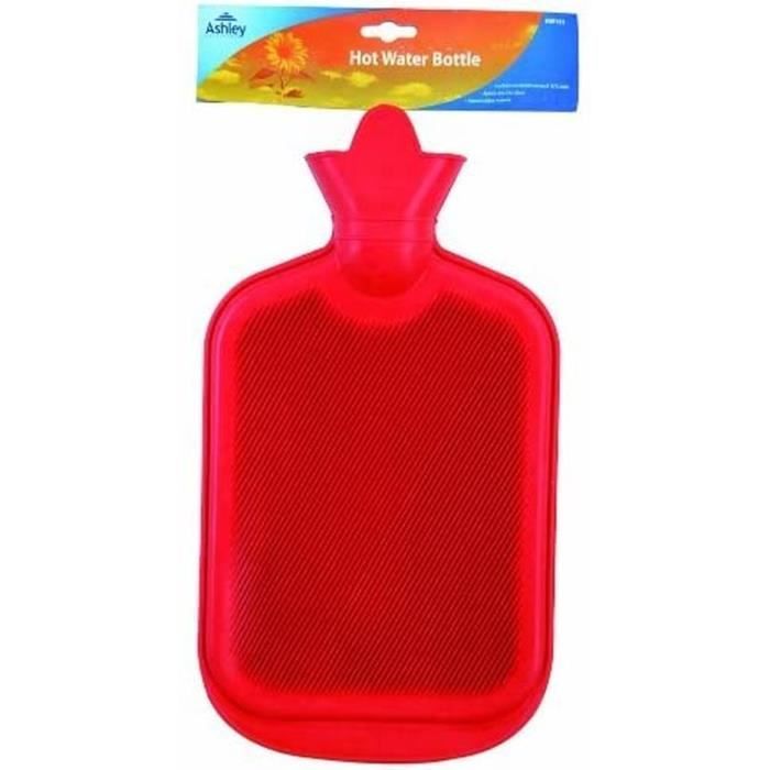 The Home Fusion Company 2L Bouillotte Naturel Côtelé Caoutchouc BS Normes en Rouge Jaune Ou Bleu (Bleu)