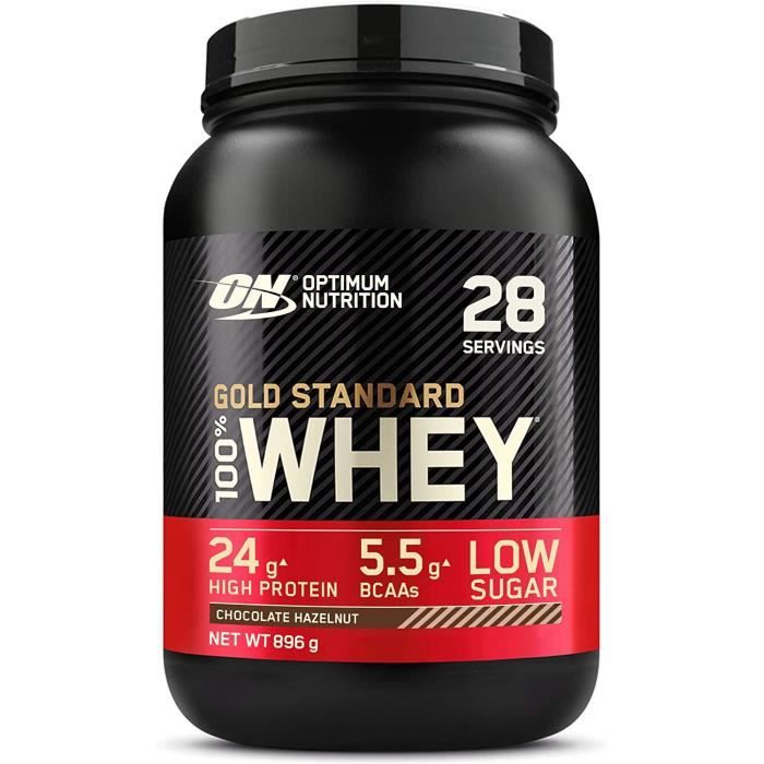 Gold Standard 100% Whey Protéine en Poudre avec Whey IsolateProteines Musculation Prise de MasseChocolat Noisette28 Portions8 72