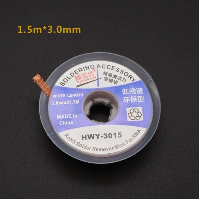 Fil à Dessouder 3.0mm * 1.5M Cordon Mèches Tresses Flux BGA Outil de Reparation