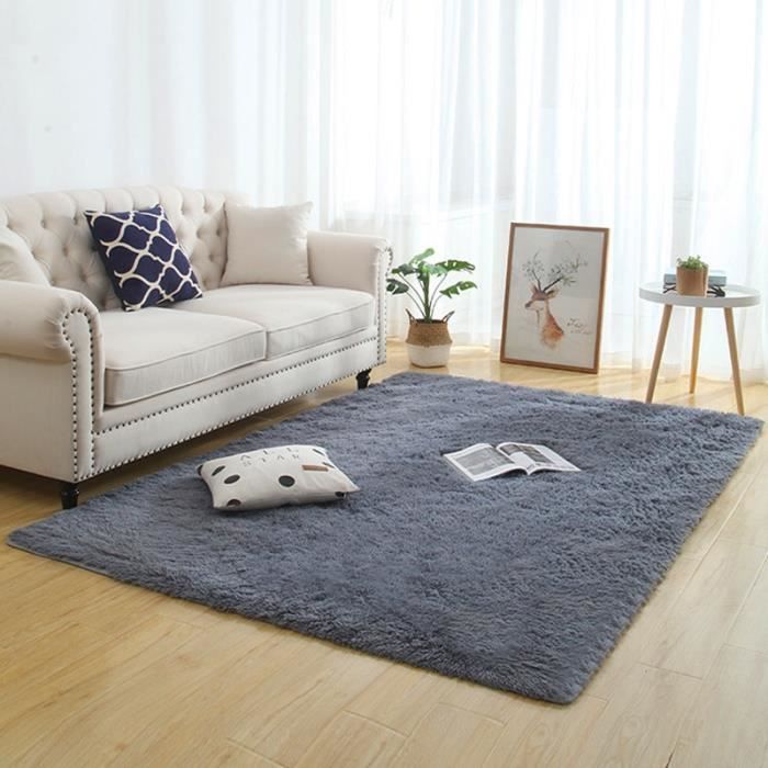 Trendy Tapis de Salon Shaggy Gris Argent 160x230 cm