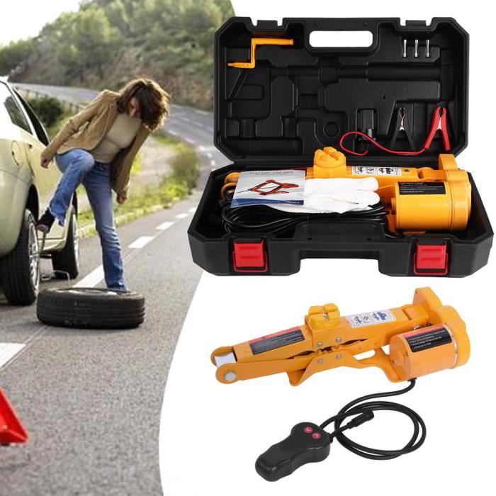 2 Tonnes 12V DC Kit de Cric Voiture Équipement d'Urgence SUV Automobile en Métal-HAJ