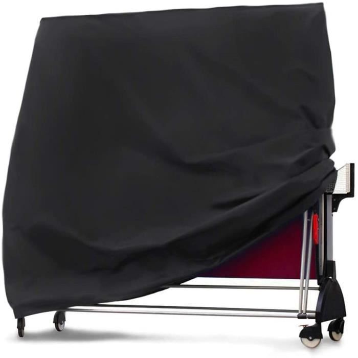 Housse de Table de Tennis -Housse Imperméable Couverture Couverture pour Table de ping Pong 165 x 70 x 185 cm Noir