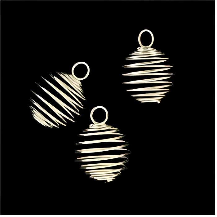 5 X grandes Cages à pierre ou boules ressort pour pendentif ou perles argenté fonçé 2cm