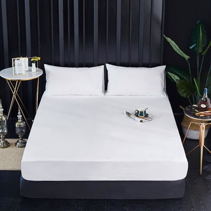 Protège Matelas 140x190 Hauteur 30cm Impermeable Alèse Respirante,Blanc,Hypoallergenique,Hautement Respirant,Anti-Acarien