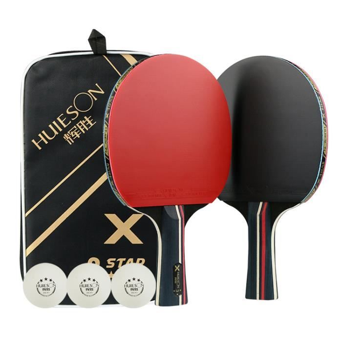 BYONDSELF Raquette de Ping Pong, Raquette de Tennis de Table avec 2 Raquette Ping Pong/3 Balle/1 Sac pour Débutants Joueurs Avancés