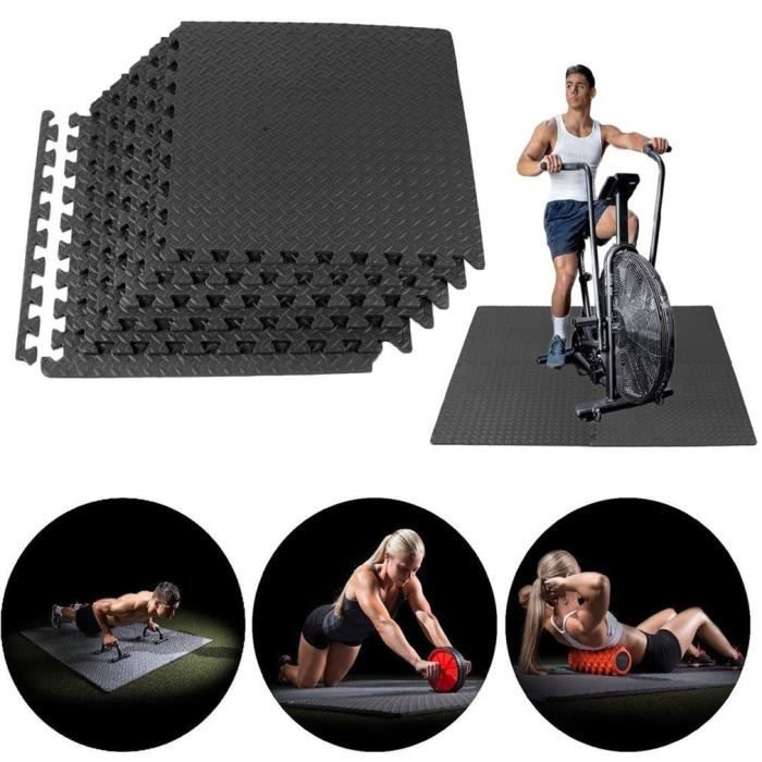 24pcs Tapis de Protection de Sol, Mousse Puzzle , Tapis Fitness pour Sport, Yoga(60cm x 60cm) gris
