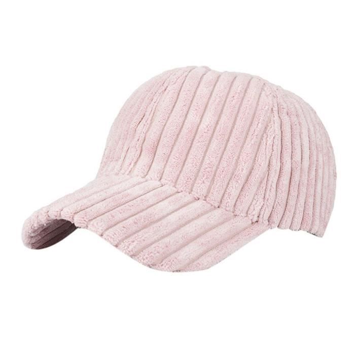 Casquettes De Baseball Femme, Casquette De Baseball Kaki Casquette De Baseball Velours CôTelé Snapback Hip Hop Flat Hat RoseXY274406