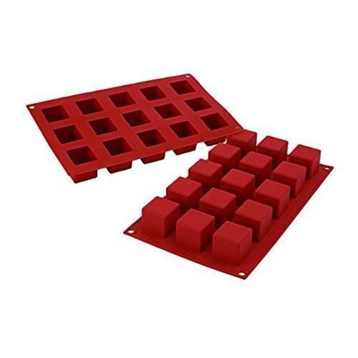 Silikomart 26.105.00.0060 SF105 Moule Forme Cube 15 Cavités Silicone Terre Cuite SF105-C