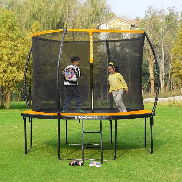 SONGMICS Trampoline Ø 305 cm avec Échelle, Filet de Protection, Poteaux recouverts, STR102O01