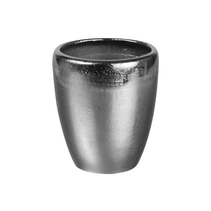 Vase en métal argenté cône 13 cm - Table Passion Argent