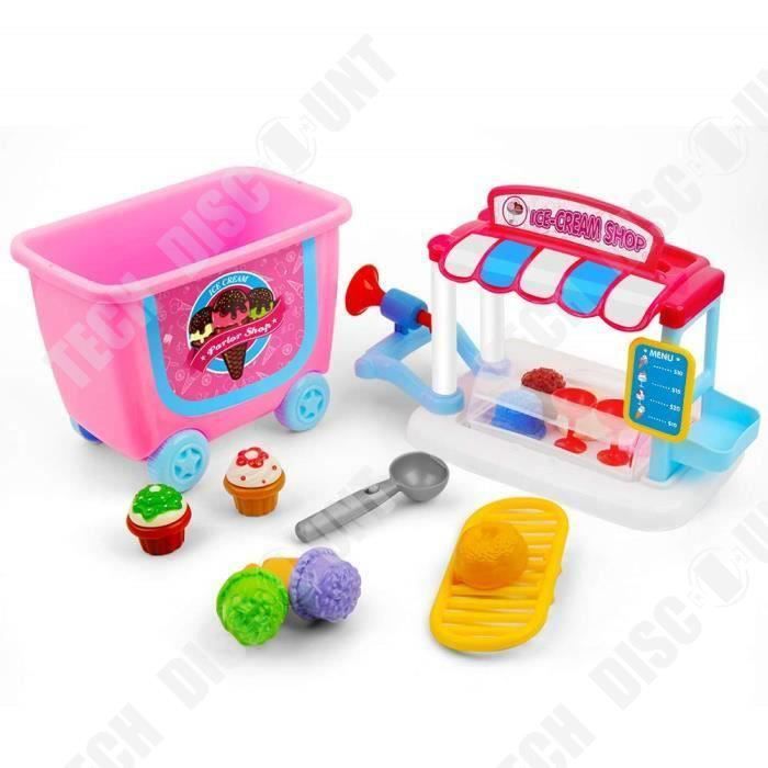 TD® 31pièces crème glacée jouets de Rôle -Tout-Petits Fille Toys Cadeau Noël d'anniversaire-chariot jouet de glace pour enfant