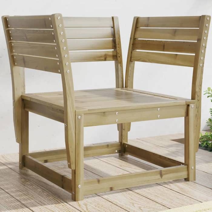 Canapé De Jardin En Bois De Pin Massif 79x60x62 Cm - Avec Accoudoirs Et Dossier, Pour Terrasse, Patio, Pelouse