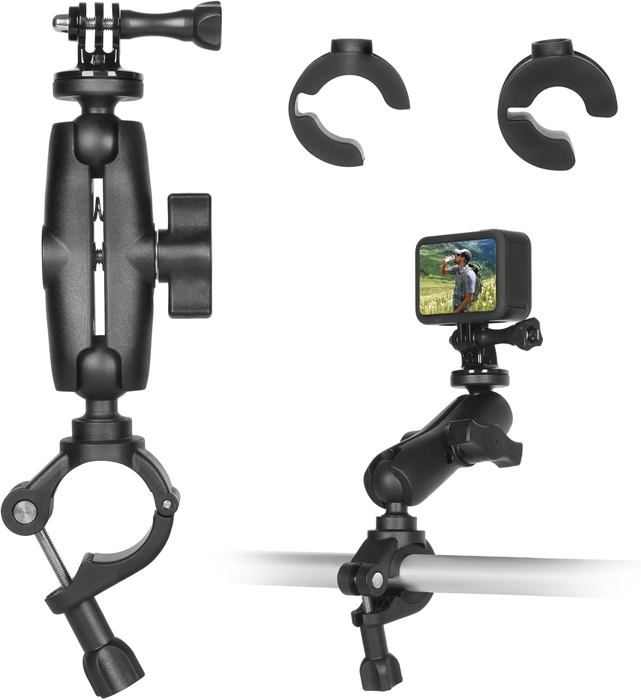 Support Pare-brise Moto Pour Insta360 X5 - En Alliage Aluminium, Noir, Dimensions 7.6x4.1 Cm