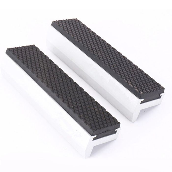 Paire De Mâchoires De Protection Magnétiques Pour étau 125 Mm - Alliage Aluminium, Rainures Prismatique Et En V - 7