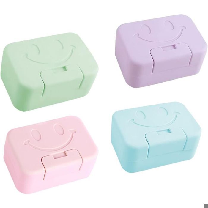 Pamtns Boite Savon Plastique 4 Pièces Boîte à Savon de Voyage Pamtns Boite Savon Plastique 4 Pièces Boîte à Savon de Voyage
