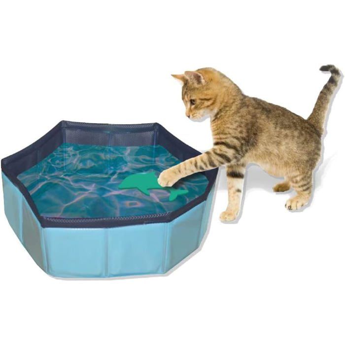 Comparer les prix de Piscine Jeu en Plastique Pliable avec Jeux Flottants Inclus pour Chat
