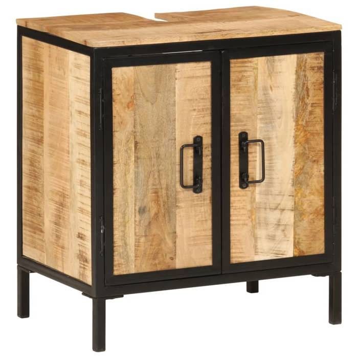 Autumn saleMeuble pour Vasque à Poser/Meuble WC - Armoire lavabo de salle de bain bois massif de manguier et fer 2025518231