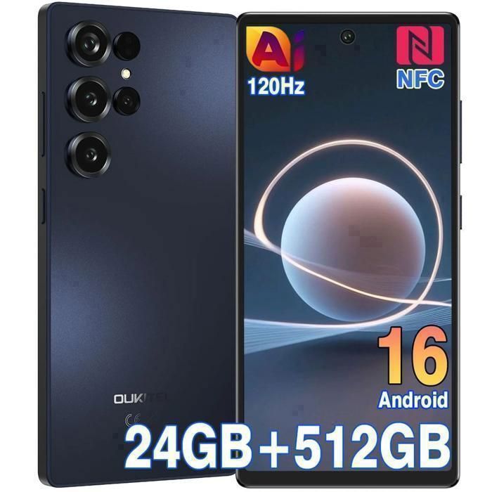 Smartphone OUKITEL C66 Android 16 24GO+512GO/1TB 6,73