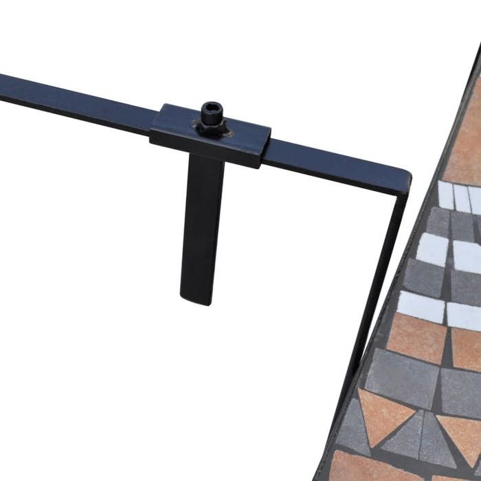 Black Friday Table suspendue de balcon - BURKE - Petite table - Terre cuite et blanc Mosaïque TTT1022