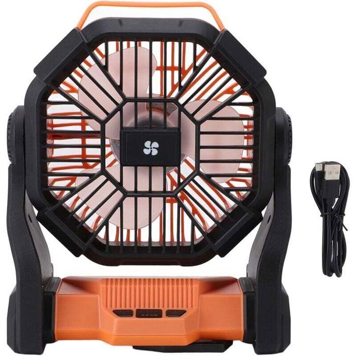 Ventilateur de camping rechargeable - ZOR® - 10400 mAh - Silencieux - Lumière LED - USB rechargeable - 4 vitesses - Zor