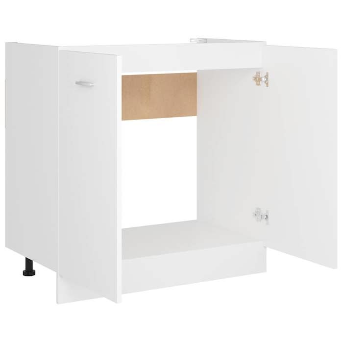 Moderne Cabinet de cuisine Lyon SWEETY Armoire base de cuisine Blanc 80x46x815 cm bois dingénierie BB1190
