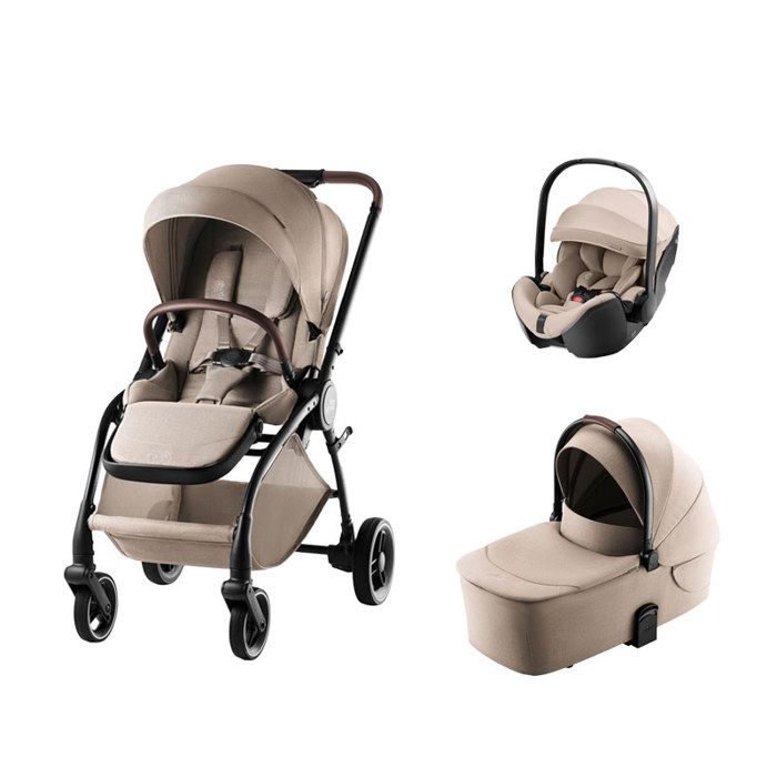 BRITAX RÖMER - Poussette Trio Rio + Baby-safe Pro + Nacelle Rio Style Teak
