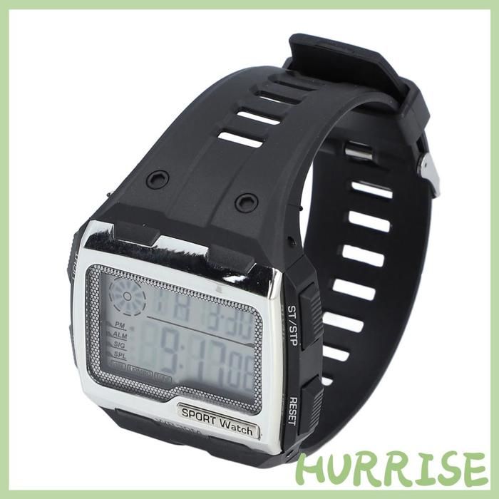 Garosa montre de sport classique Montre de sport numérique grand écran LED réveil résistant aux chocs montres montre Argent