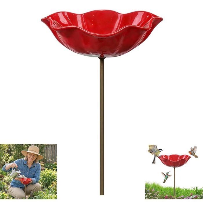 ABREUVOIR Station darrosage pour Oiseaux sur Piquet de Jardin en métal Fait à la MainBain dabeille de 15 cm pour Jardinmangeoire