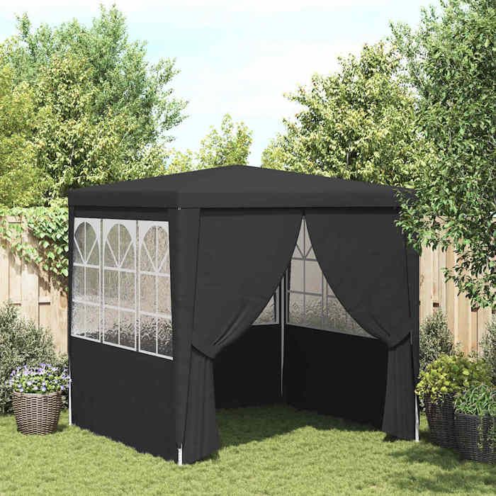 VIDAXL Tente de réception et parois latérales 2x2 m Anthracite 90 g/m² - (2x2x2.4 cm) BONNE2274