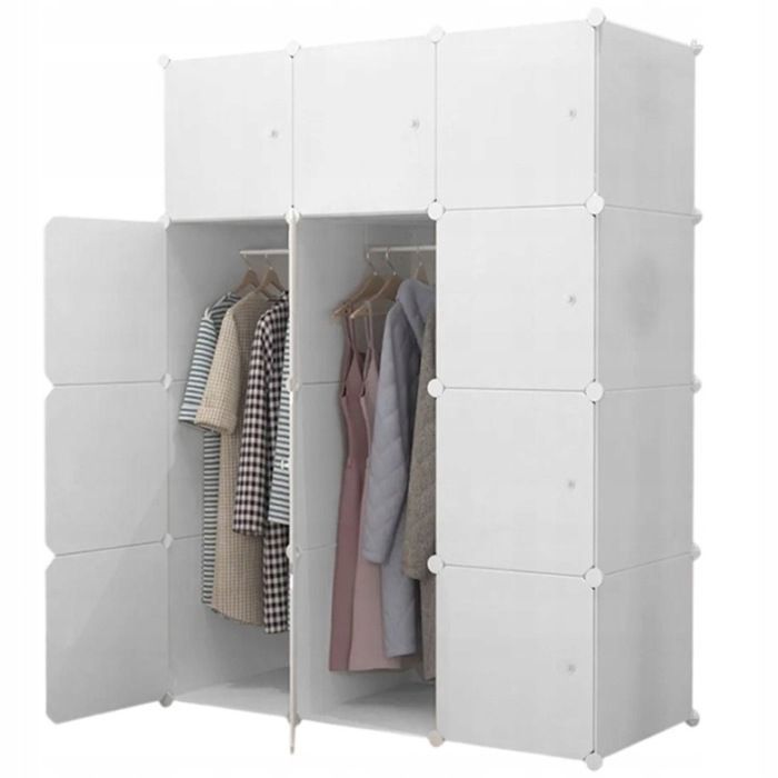 Armoire modulaire penderie meuble de rangement étagère blanc rangement pour vêtements XL