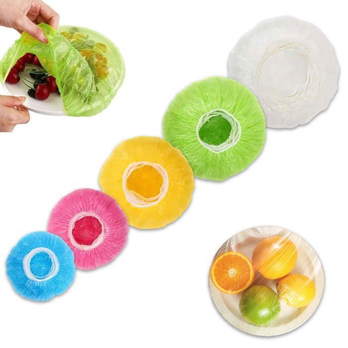 Couvercle Élastique Alimentaire - 90 Pièces 5 Tailles - Transparent Réutilisable - Bol Assiette HBCL